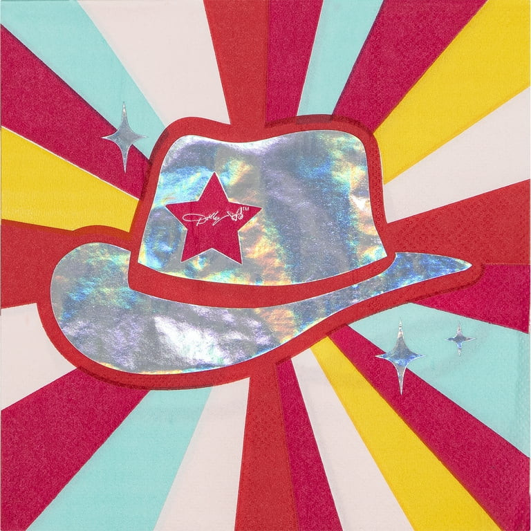 Dolly Parton Multicolor Cowboy Hat Napkins, 16 Count - Walmart.com | Walmart (US)