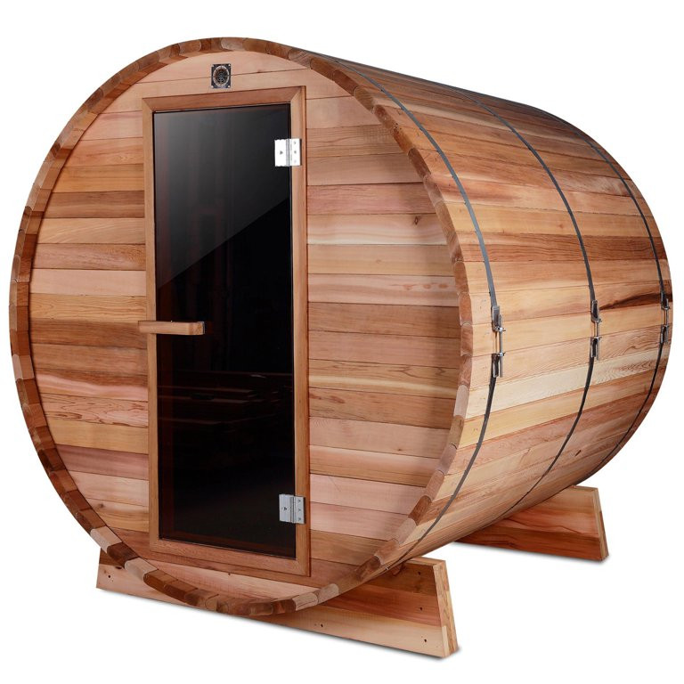 Luxurious Red Cedar Sauna | Spacious 4-Person Capacity | Heater Guard, Towel Rack, and More | Walmart (US)
