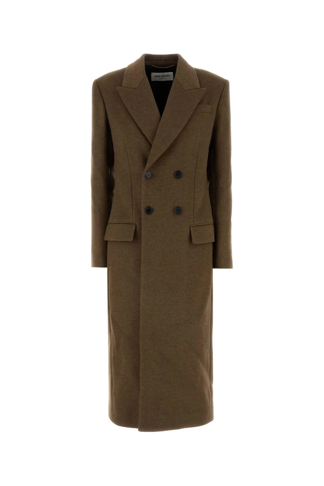 Saint Laurent Double-Breasted Long Coat | Cettire Global