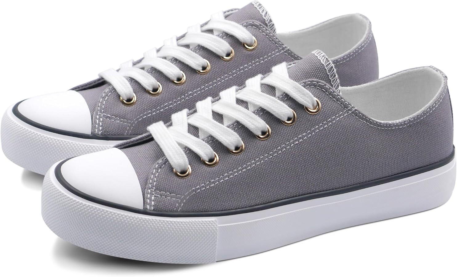 ANTLULU Womens Canvas Shoes Low Top and Lace up Fashion Casual Sneakers Black and White Classic | Amazon (CA)