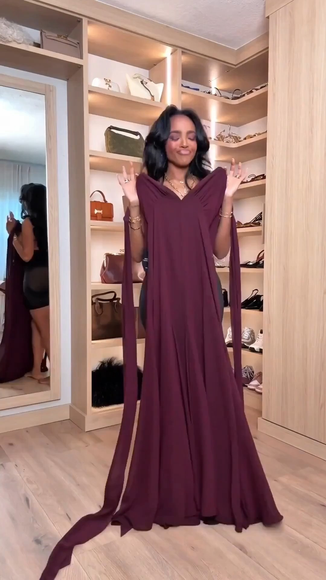 Romantic burgundy moments that feel elevated but still wearable. This draped halter silhouette hugs in all the right places and moves beautifully with every step. A standout piece you can dress up or down depending on the vibe.

Perfect for date night, Valentine’s Day, weddings, cocktail events, or an elevated dinner look.

📏 Sizing:  
Wearing size Small  
Height: 5'4"  
Weight: 138 lbs  
Bust: 34D  
Waist: 27"  
Hips: 40"

This is one of those pieces you’ll reach for again and again—styled with heels for a night out or pared back with minimal accessories so the dress does all the talking. Cost per wear drops quickly with how versatile this silhouette is.

Tap to get details and see how this look is styled.  
Keywords woven in naturally for discoverability: burgundy dress, halter neck dress, Valentine’s Day outfit, date night dress, elegant evening look, feminine draped dress, special occasion outfit.

Follow me on Instagram and YouTube @kirasfashionfinds  


#LTKgrwm #LTKootd #LTKPetite