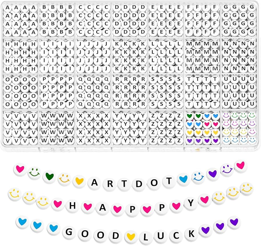 ARTDOT 1400 PCS Letter Beads, 28 Styles Friendship Bracelets Assorted Alphabet Beads Preppy Beads... | Amazon (US)