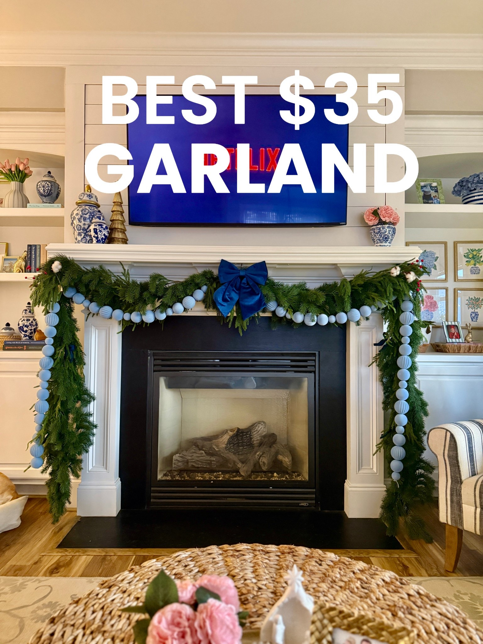 This Garland is so fluffy and it feels so real for $35! I put 4 of the 9 foot garlands together (2 each side) and it’s perfect! I just took out the pinecones that were in it #christmasdecor

#LTKHoliday #LTKFindsUnder50