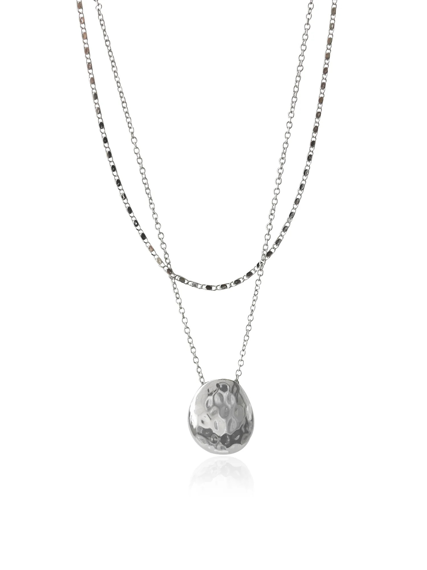 Time and Tru Women's Two Separate Necklace Set In Silver Plated Color - Walmart.com | Walmart (US)