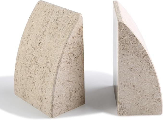 Koville Marble Bookends for Shelves, Large Bookends for Heavy Books, Non-Slip Heavy Duty Book Sto... | Amazon (US)