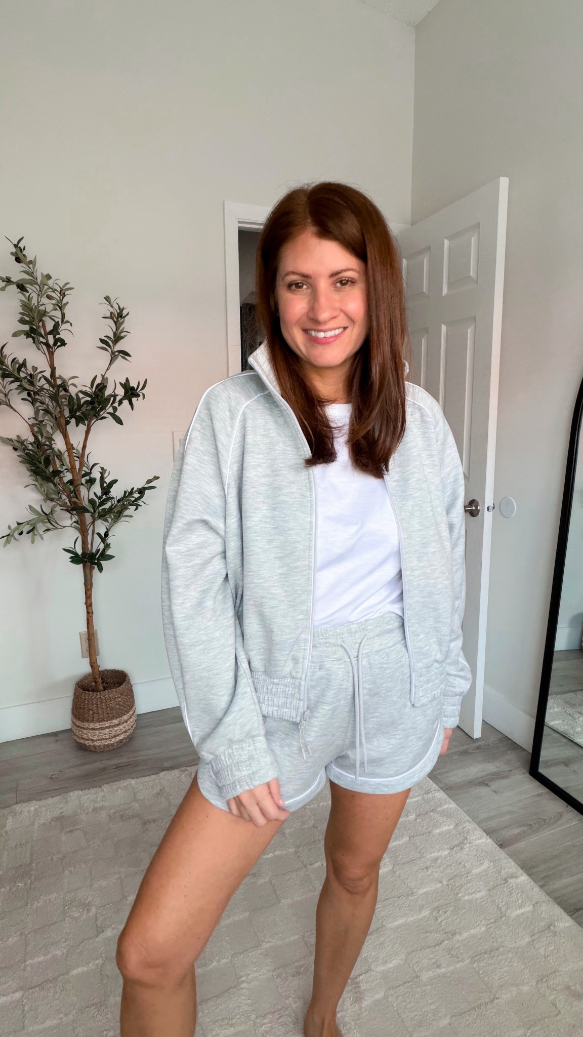 Obsessed. Wearing a size small in both the jacket and the shorts! 

#LTKOver40 #LTKMidsize