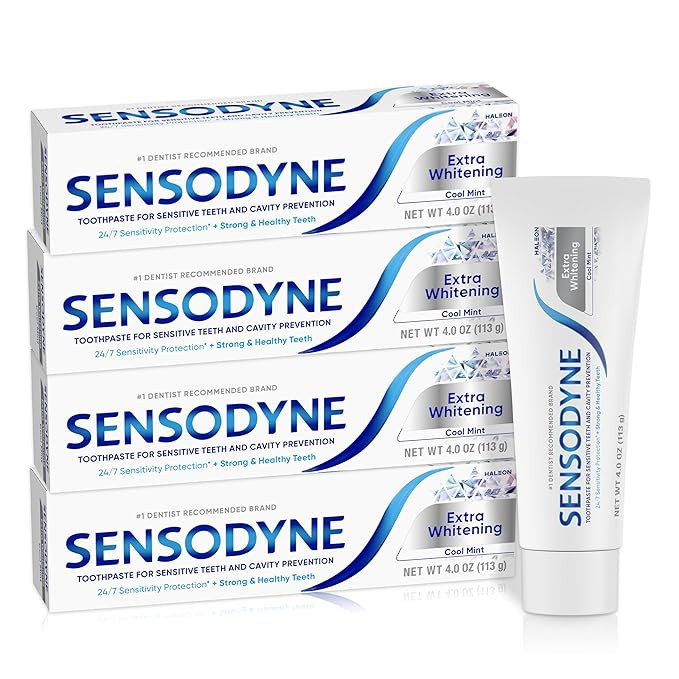 Sensodyne Extra Whitening Sensitive Teeth and Cavity Prevention Whitening Toothpaste, Amazon Excl... | Amazon (US)