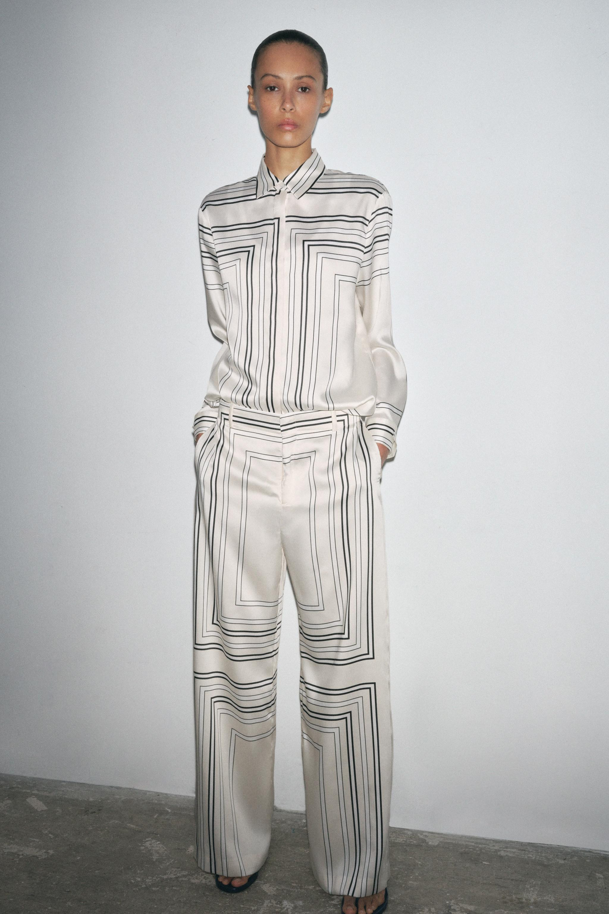 ZARA WOMAN COLLECTIONCollared shirt with long sleeves and cuffs. Straight hem. Front button faste... | Zara UK