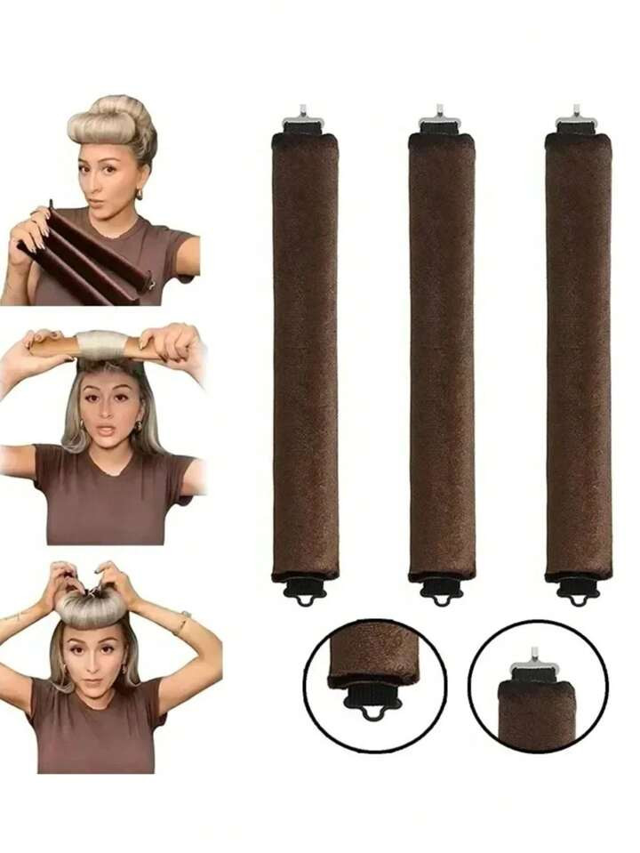 3Pcs Hair Rollers Set, Satin Heatless Curling Set - Hair Rollers, Headband Hair Curlers & Hot Rol... | SHEIN