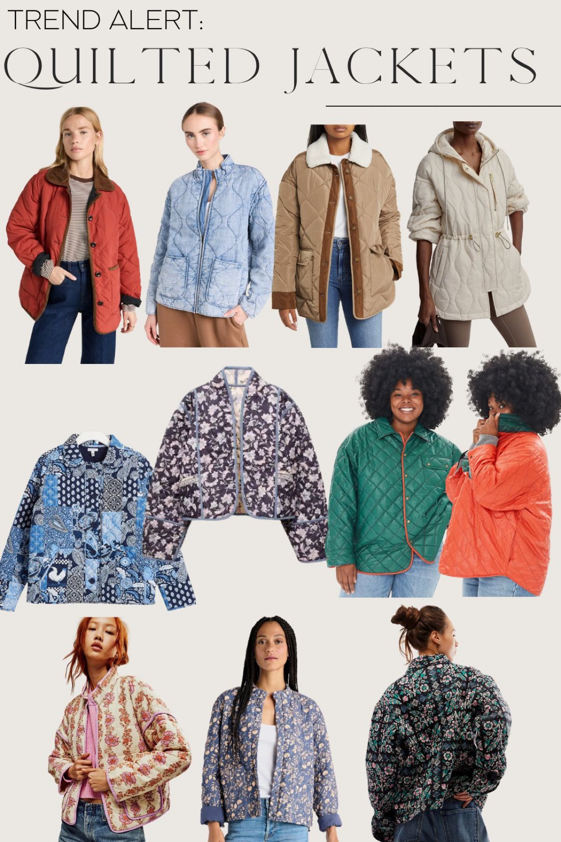 A trend to try this Fall: quilted jackets 