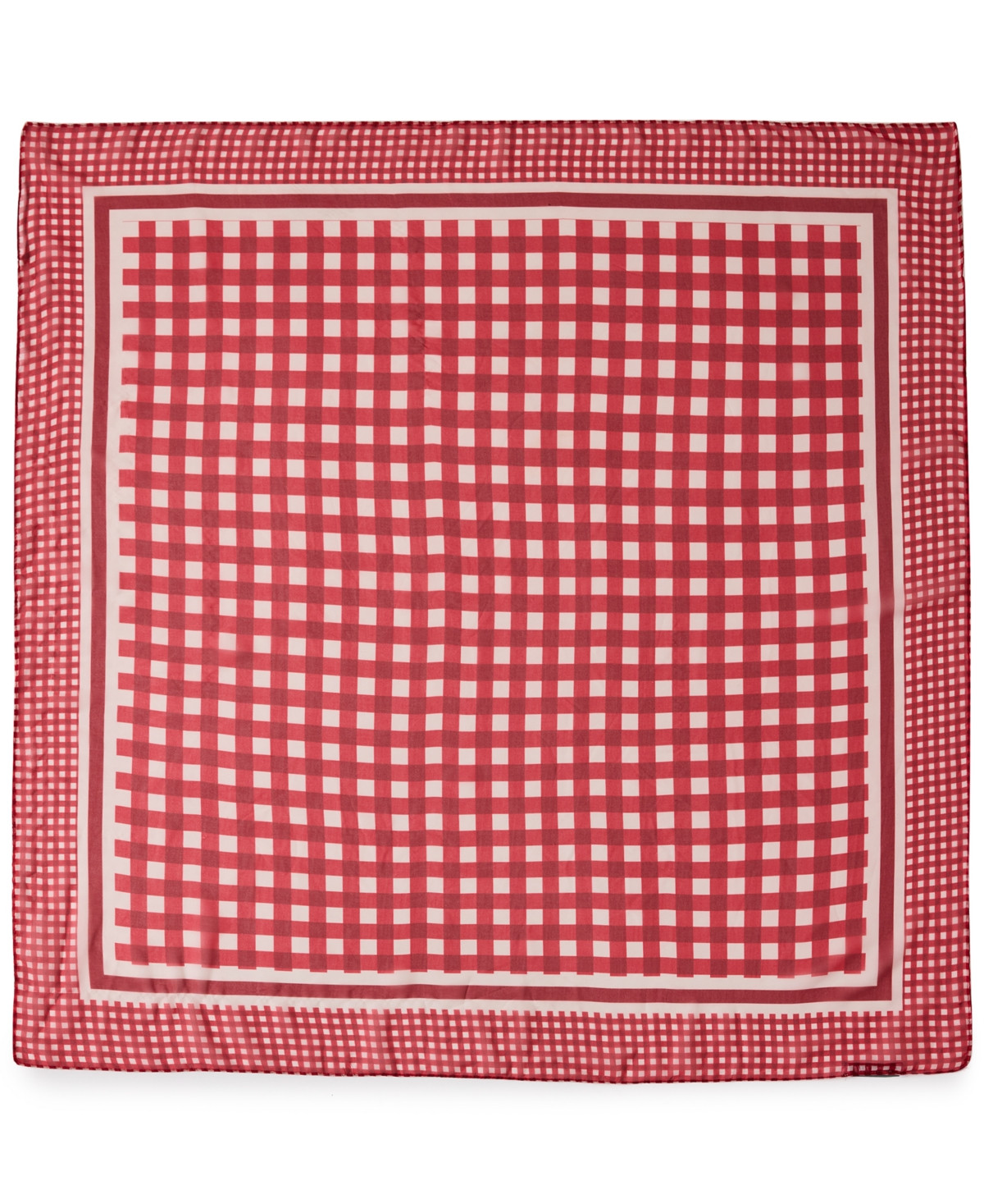 Steve Madden Gingham Square Scarf - Red Multi | Macy's