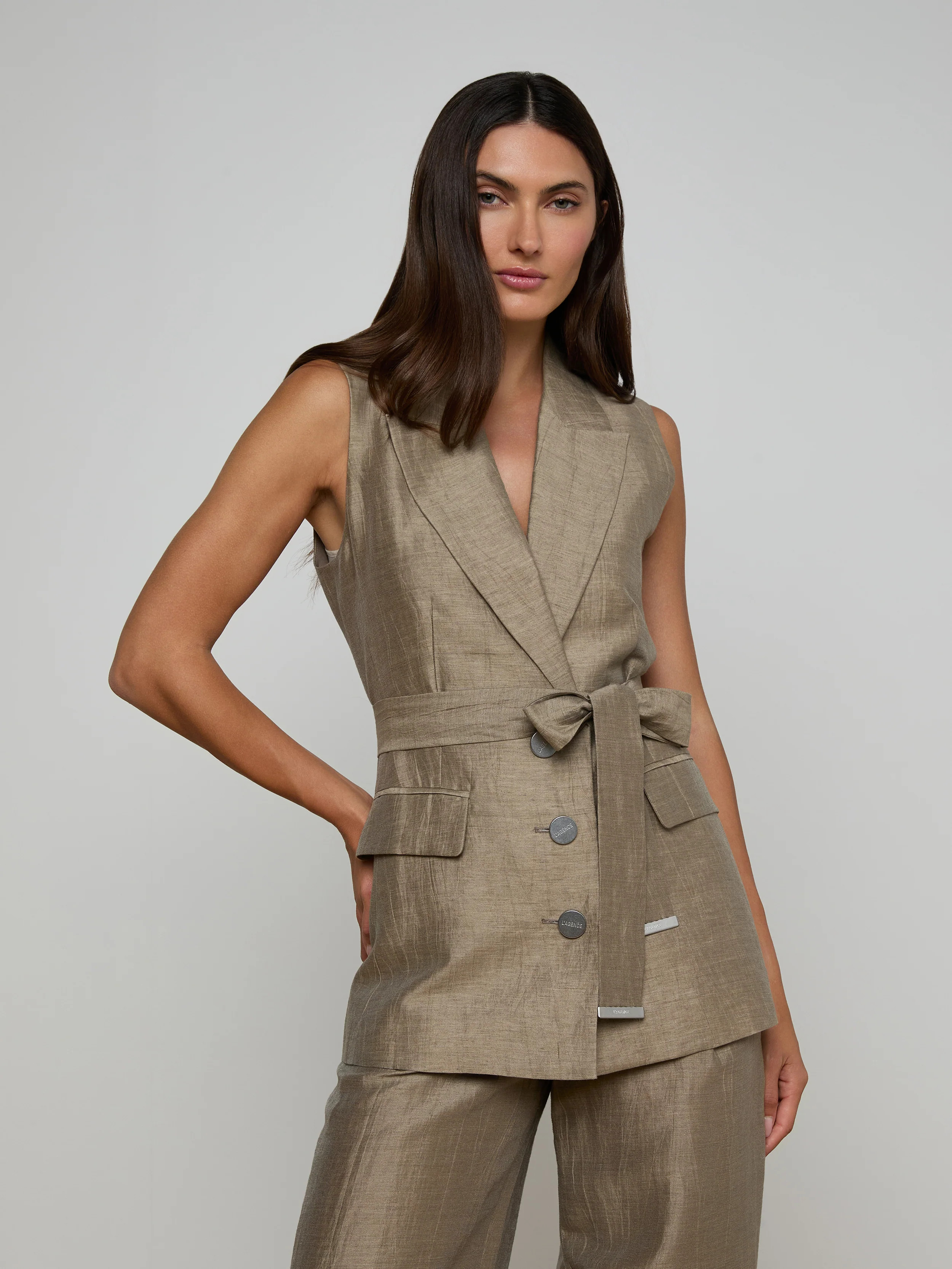 Harper Linen-Blend Vest | L'Agence