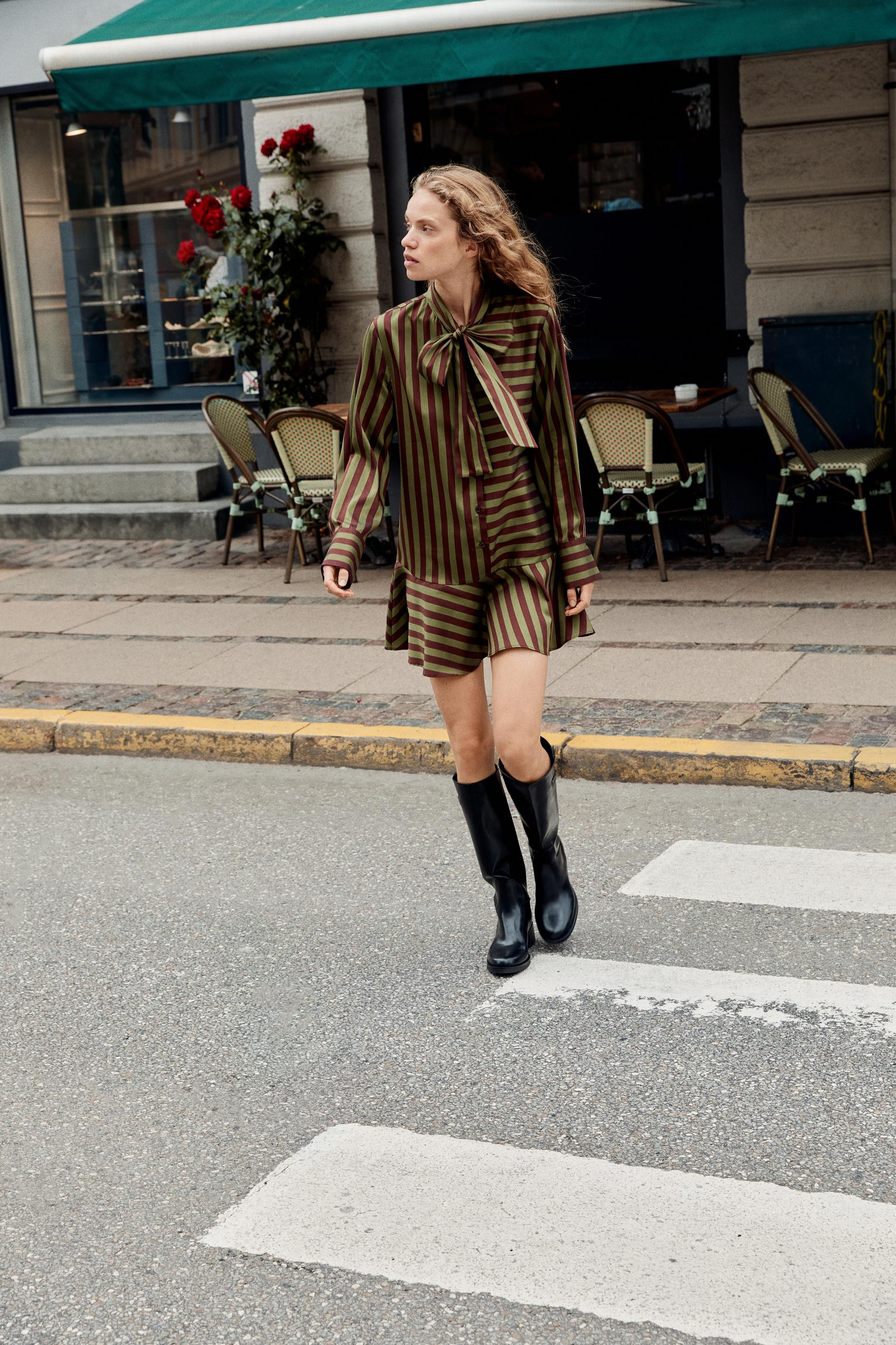 Zara - Animal Print Mini Dress - Women - Snake - Women | Zara US
