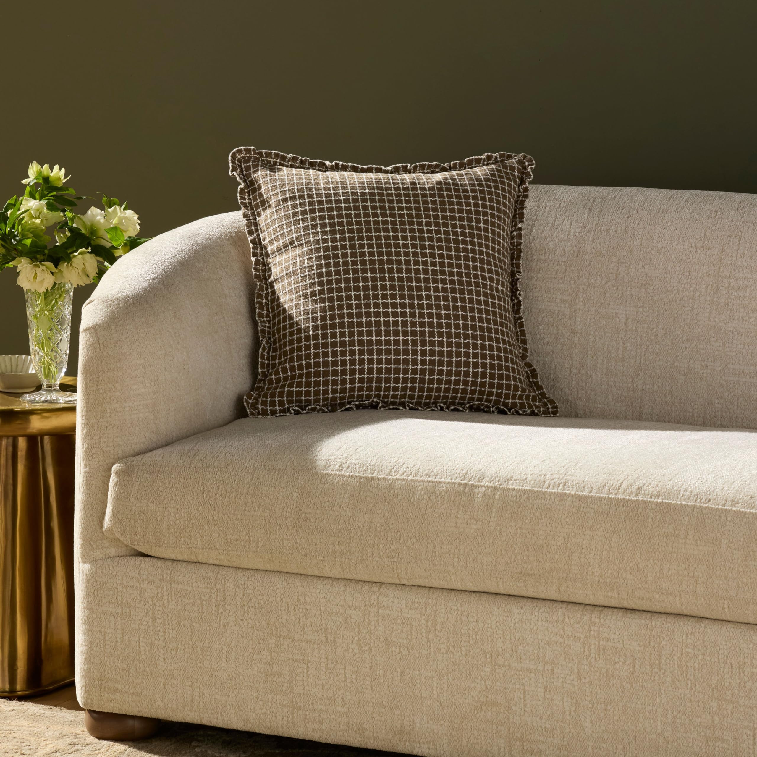 Loloi Chris Loves Julia Dinah Collection PCJ0012 Chocolate 18'' x 18'' Cover w/Poly Pillow | Amazon (US)