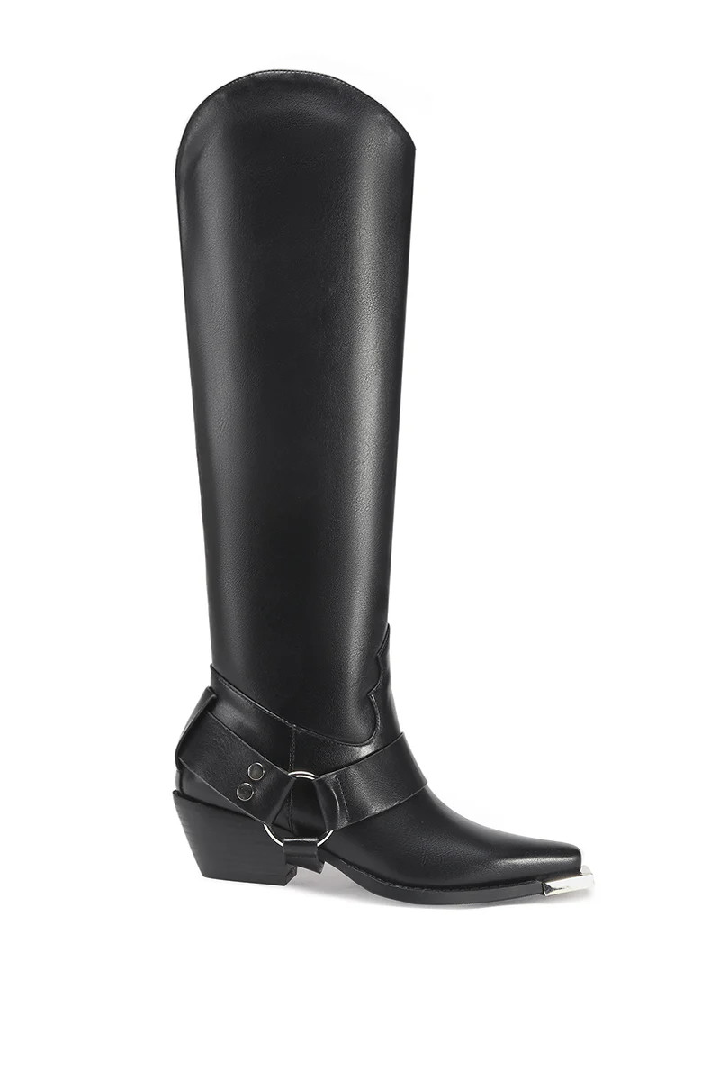 LINCOLNPARK-BLACK WESTERN BOOT | Azalea Wang