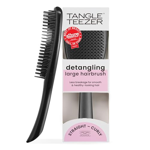 Tangle Teezer Large Ultimate Detangler Hairbrush for Wet & Dry Hair, Eliminates Knots & Reduces Breakage for Long, Thick, & Curly Hair Types, Black Gloss | Amazon (US)