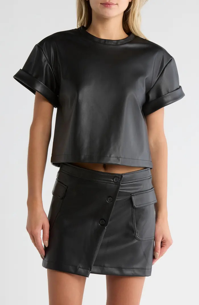 Steve Madden Faux Leather Short Sleeve T-Shirt | Nordstromrack | Nordstrom Rack