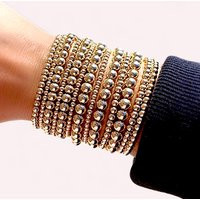 Gold Bead Bracelet Sets, 14K Filled Stackable Beaded Bracelet, Minimalist Jewelry Gifts For Her, Everyday Waterproof | Etsy (US)