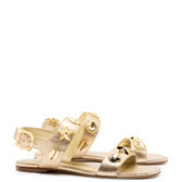Madison Flat In Gold Metallic Leather | Larroude