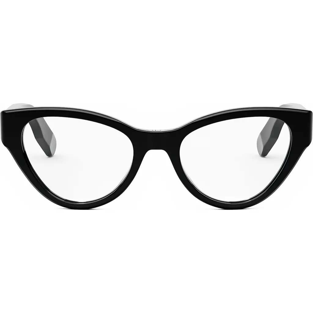 DIOR Lady 95.22 O B1I 52mm Cat Eye Optical Glasses in Shiny Black at Nordstrom | Nordstrom