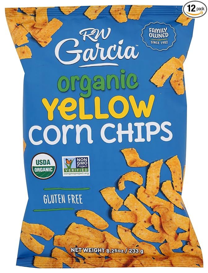 RW Garcia Organic Yellow Corn Chips, USDA Certified Organic, Gluten Free & Non-GMO, 8.25 Oz (Pack... | Amazon (US)