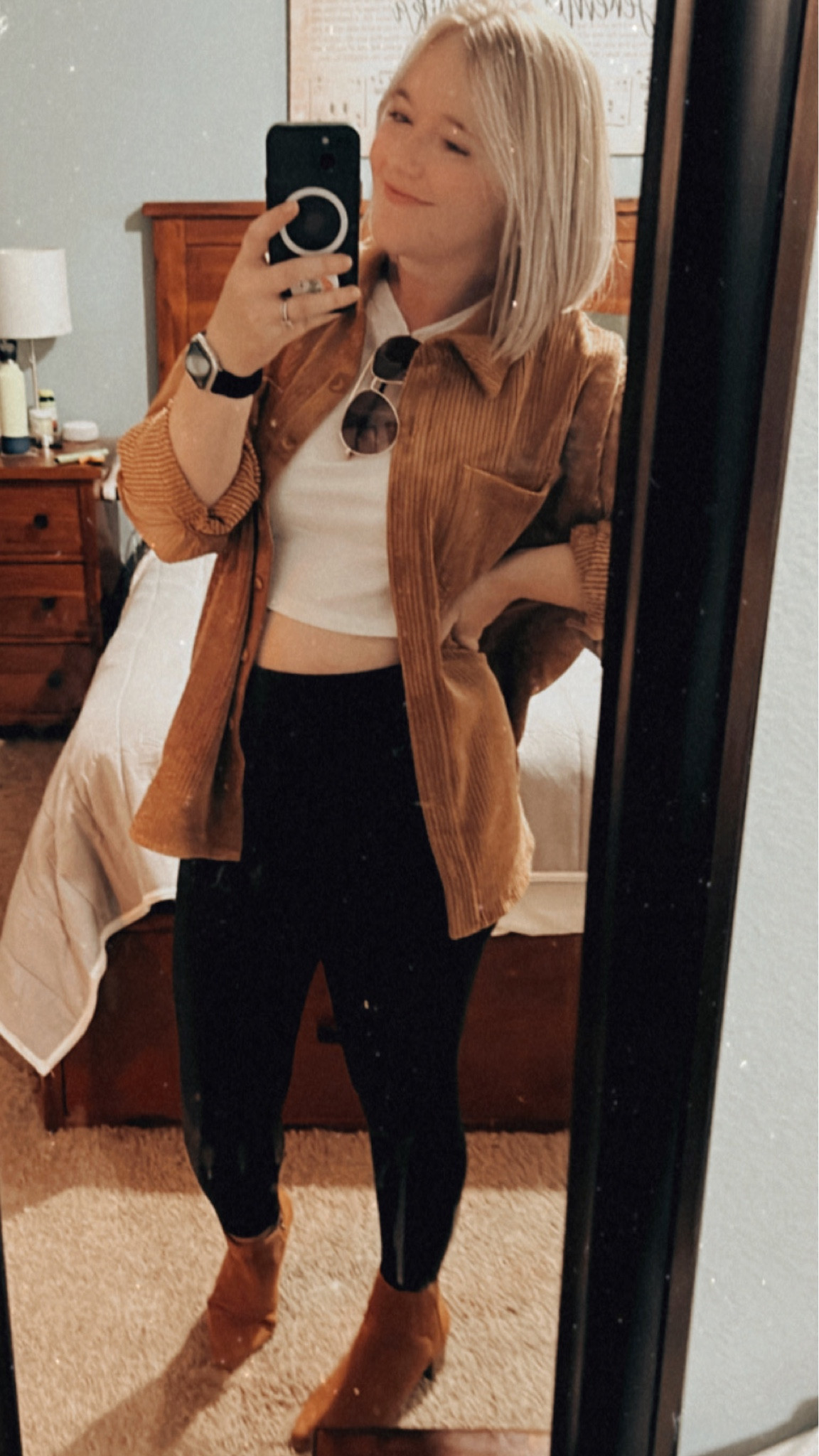 I have a feeling that this corduroy shacket will be making many appearances this fall!
This cropped tee is only $5 and comes in ALL the colors. 


#LTKstyletip #LTKshoecrush #LTKSeasonal