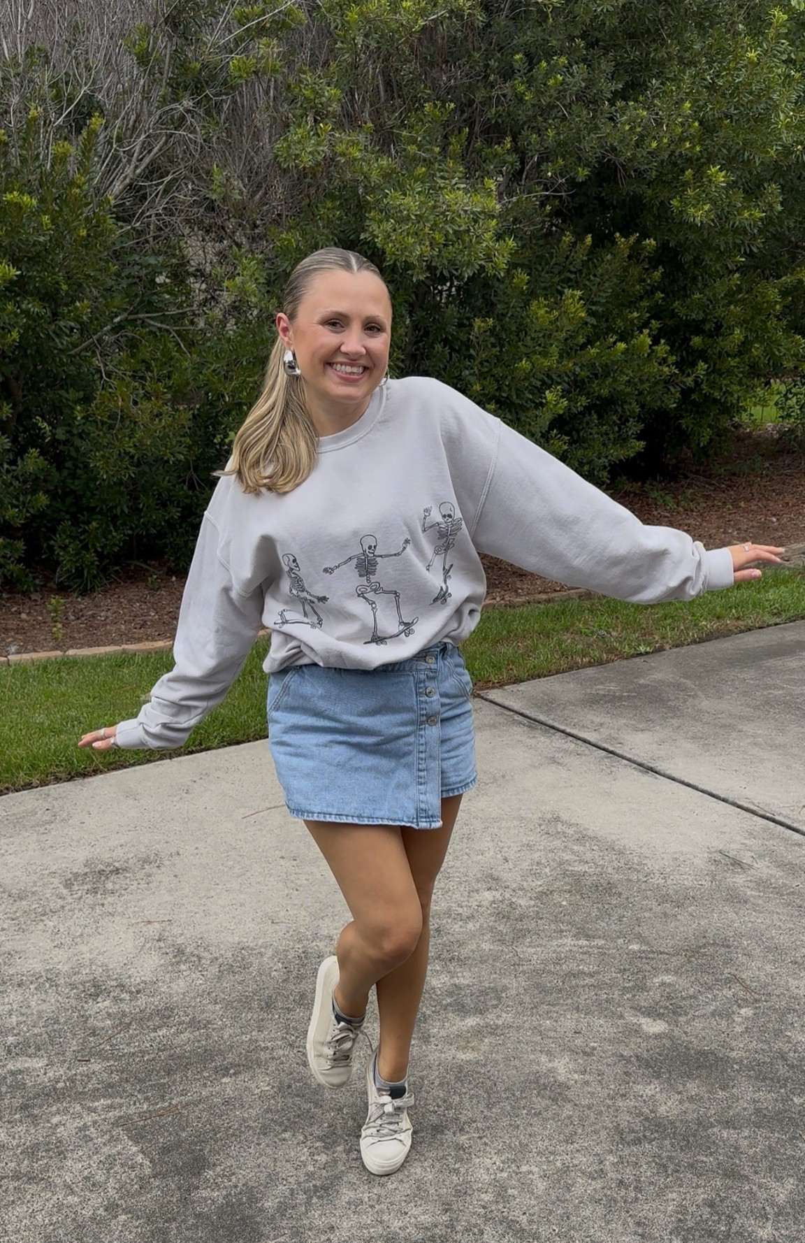 This sweatshirt!! 

Top: Project Social x Urban Outfitters, Size S
Skirt: Shein, Size S
Shoes: P448
Earrings: TJ Maxx