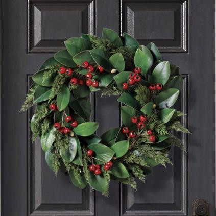Cedar and Magnolia Berry Wreath | Frontgate | Frontgate