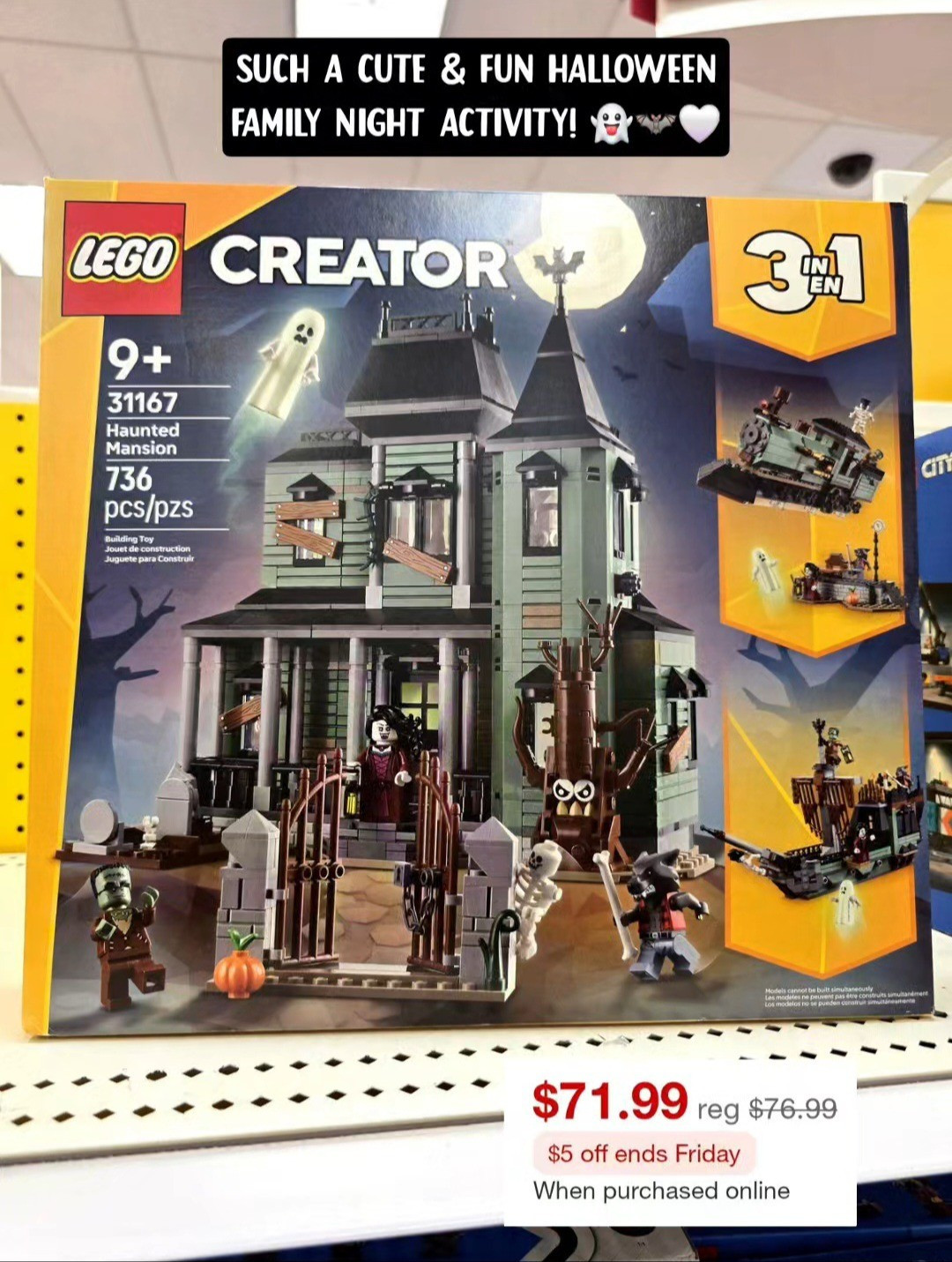 Shop this LEGO 3 in 1 Halloween haunted house - this would be perfect for a family night activity!  You can build it 3 different ways.. how fun 😍 Build this while watching a Halloween movie and having spooky treats 🦇🧡 I want to get the Nightmare Before Christmas LEGO for my babies & I to build 🥹 Remember get a price drop notification if you heart a post/save a product 😉

✨️ P.S. if you follow, like, share, save, or shop my post (either here or @disneyloveland).. thank you sooo much, I appreciate you! As always thanks sooo much for being here & shopping with me 🥹

| Disney store, DisneyStyle, Disney Home, Halloween Mickey Mouse, Mickey Mouse Halloween animatronic, Lowes, lowes halloween decorations, lowes halloween, Halloween, halloween 2026, halloween decor, fall, fall decor, fall outfits, fall style, fall decor 2026, fall dresses, fall date, fall 2026, fall amazon, amazon fall, amazon fall fashion, fall boots, fall wedding, fall bags, fall clothes, fall capsule, fall coats, early fall, fall front porch, fall fashion 2026, fall home, fall home decor, fall garland, fall wedding guest, fall wedding guest dress, fall inspo, fall kitchen decor, fall looks, fall living room, fall porch, fall sweaters, fall trends, fall wreath, disneyloveland, halloween porch, halloween decor, amazon halloween, pottery barn halloween, anthropologie halloween, halloween cups, halloween decorations, halloween disney, halloween garland, halloween outdoor decor, LTKCon, disney halloween outfits, halloween front porch, target halloween, walmart halloween, wedding guest dress, autumn fashion, autumn fashion trends, fall aesthetic, pumpkin patch, pumpkin, wedding guest | #amandaroblessed #LosAngeles #LTKGiftGuide #LTKFindsUnder50 #LTKFindsUnder100 #LTKNYFW #LTKxWalmart

#LTKdayinmylife #LTKgrwm #LTKootd #LTKfitnessgoals #LTKmomlife #LTKmorningroutine #LTKselfcare #LTKstorytime #LTKfoodie #LTKvlog #LTKSeasonal #LTKActive #LTKU #LTKOver40 #LTKHome #LTKSaleAlert #LTKMidsize #LTKPetite #LTKPlusSize #LTKTall #LTKBeauty #LTKWorkwear #LTKTravel #LTKBaby #LTKBump #LTKKids #LTKMens #LTKWedding #LTKSwim