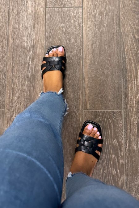 My new favorite everyday black sandals! These are so comfortable with memory foam support! 

#LTKshoecrush #LTKsalealert #LTKxTarget