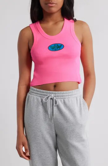 BOYS LIE Bubble Gum Randy Logo Patch Crop Tank in Pink at Nordstrom Rack, Size Medium/large | Nordstrom Rack