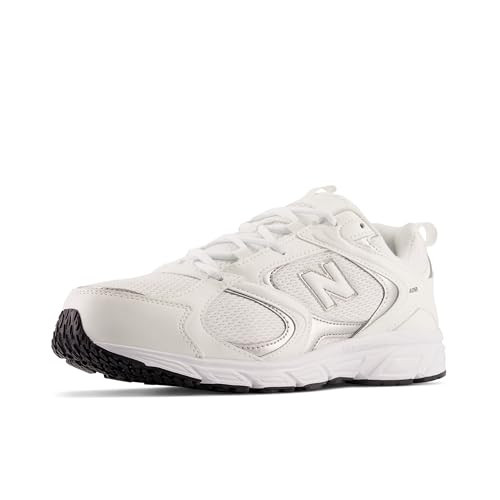 New Balance Men's 408 V1 Sneaker, White/Silver Metallic/Black, 7.5 M | Amazon (US)