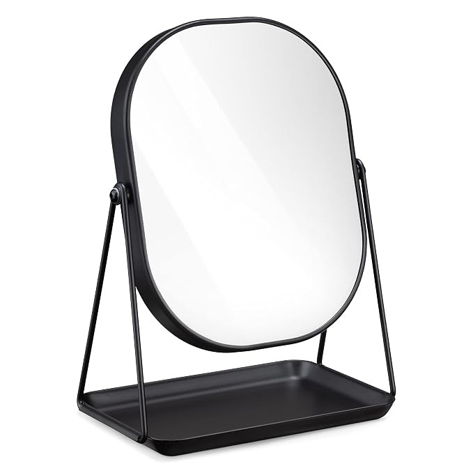 Navaris Vanity Mirror with Tray - Table Top Mirror with Metal Stand and Storage - 7" x 9" Mirror ... | Amazon (US)
