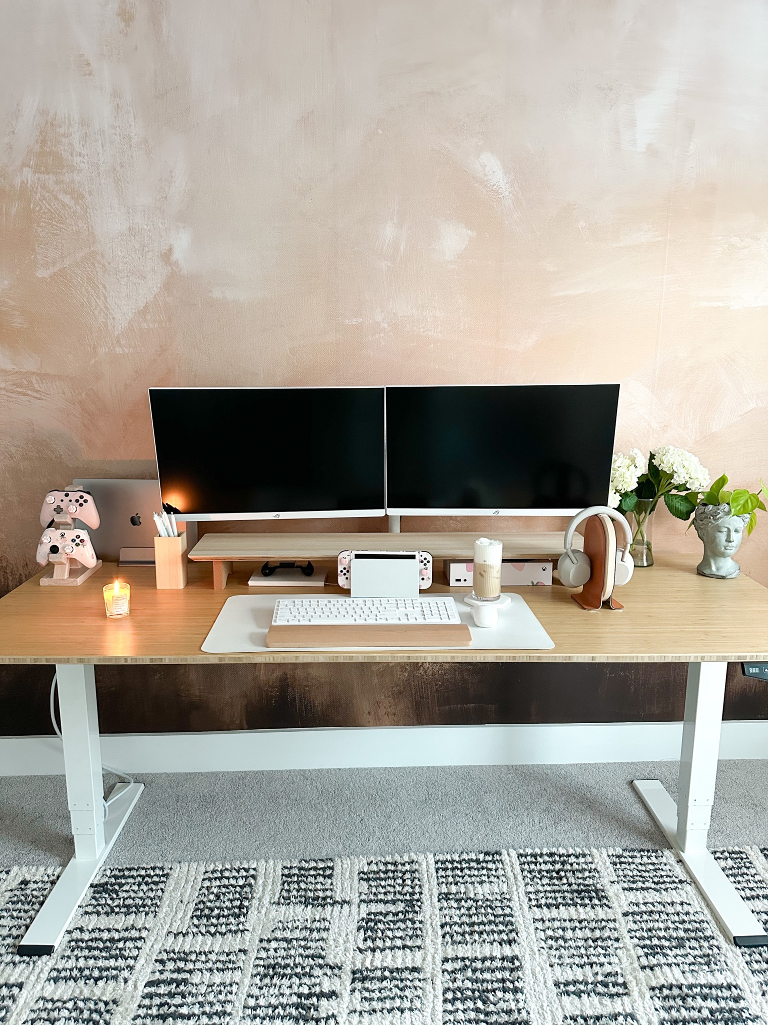 Standing desk setup 
My monitors are 27” instead of the 32” that are linked but those are the exact same besides that!!

#LTKfamily #LTKhome #LTKunder50