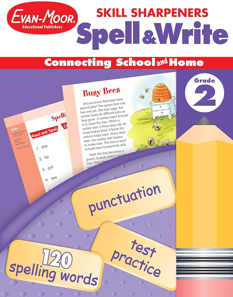 Evan-Moor Skill Sharpeners Spell and Write Workbook, Grade 2, 120 Spelling Words, Test Prep, Word... | Amazon (US)