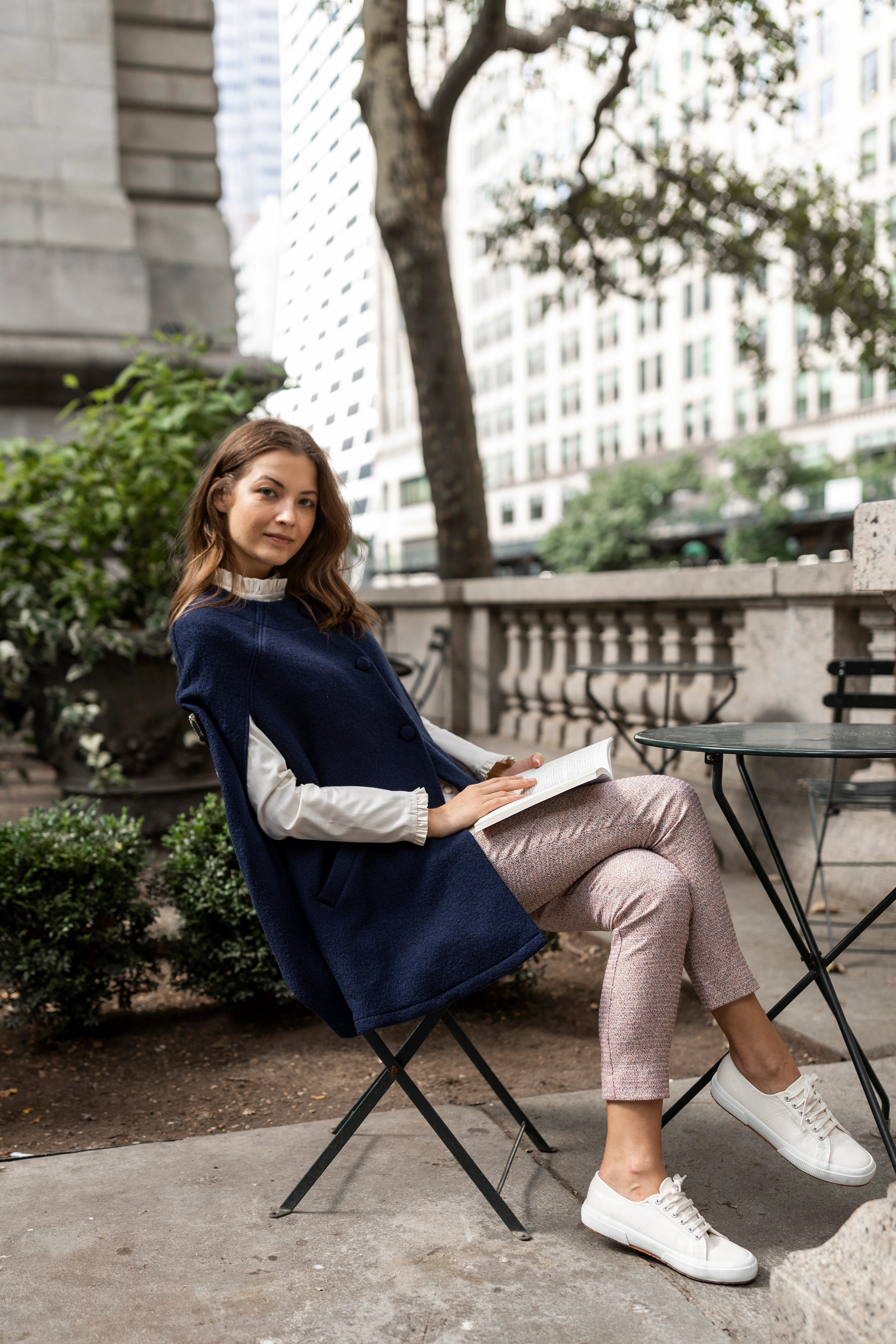 Giulia Blue Navy Cape | Marta Scarampi