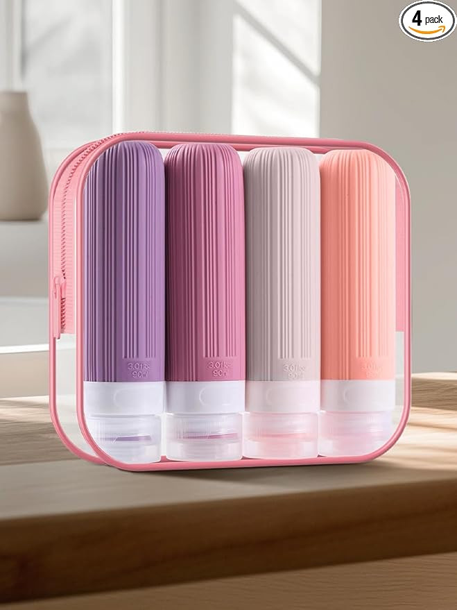 Travel Bottles for Toiletries, 3oz Travel Size Containers Leak Proof Refillable Liquid Silicone S... | Amazon (US)
