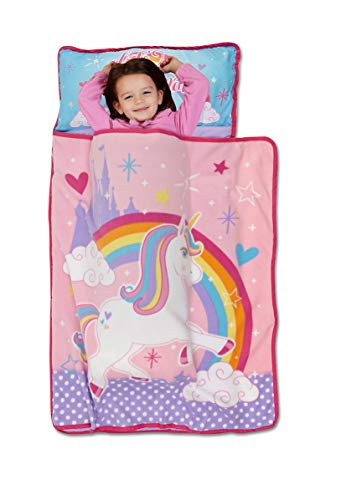 Baby Boom Funhouse Unicorn Kids Nap Mat Set – Includes Pillow and Fleece Blanket – Great for Girls Napping during Daycare or Preschool - Fits Toddlers, Pink | Amazon (US)