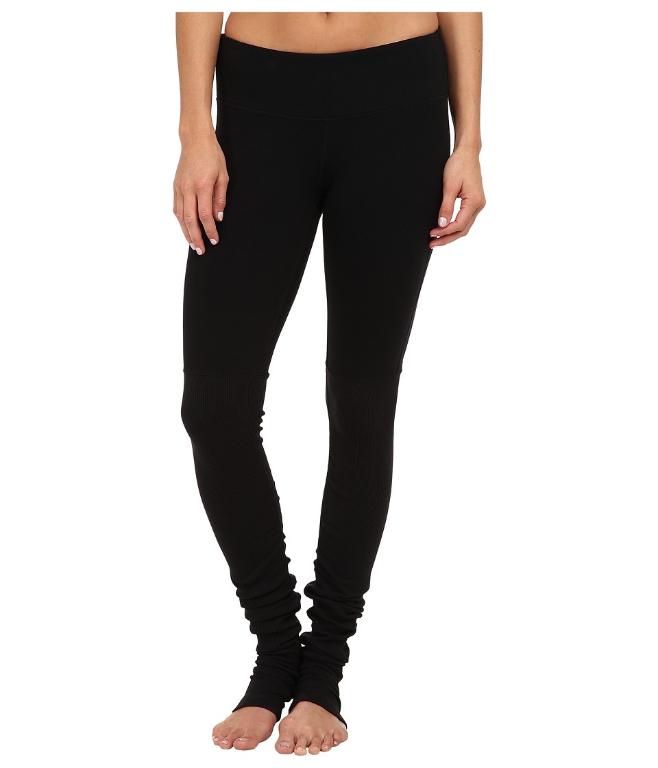 ALO - Goddess Ribbed Legging (Black/Black) Women's Workout | Zappos
