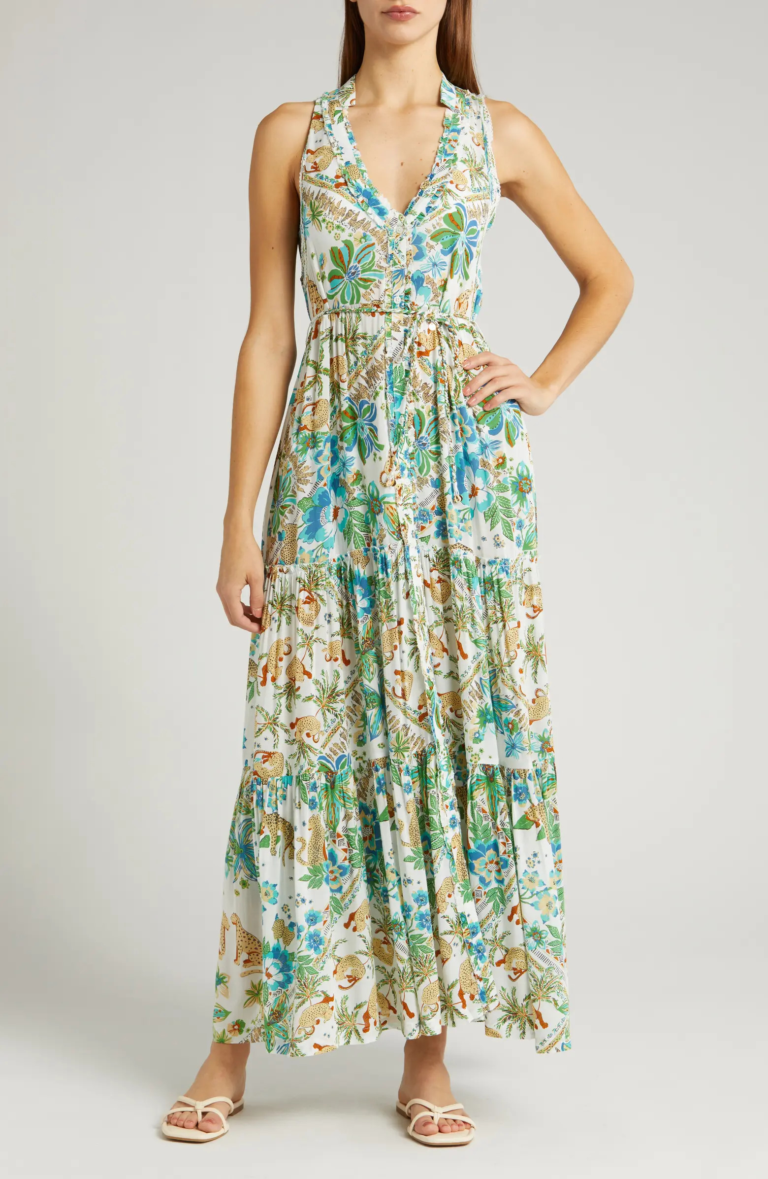 Poupette St Barth Nana Print Sleeveless Cover-Up Maxi Dress | Nordstrom | Nordstrom