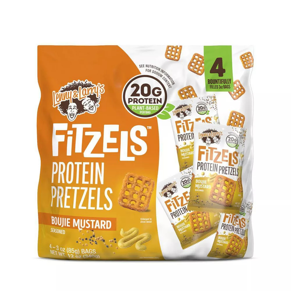 Lenny & Larry's Protein Fitzels Pretzels - Boujie Mustard - 12oz/4ct | Walmart (US)