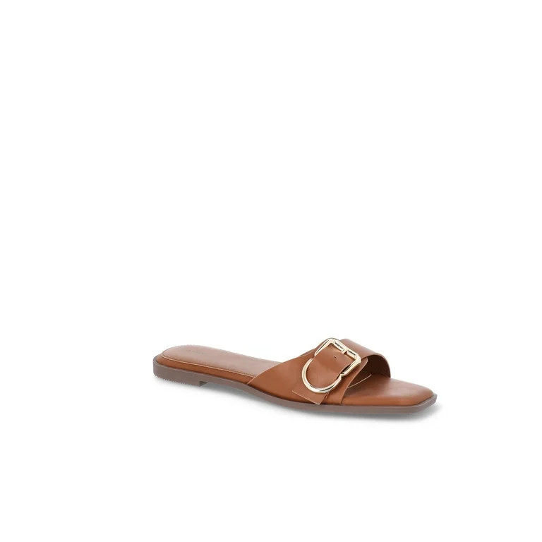 Free Assembly Women's Buckle Slide Sandals, Sizes 6-11 | Walmart (US)
