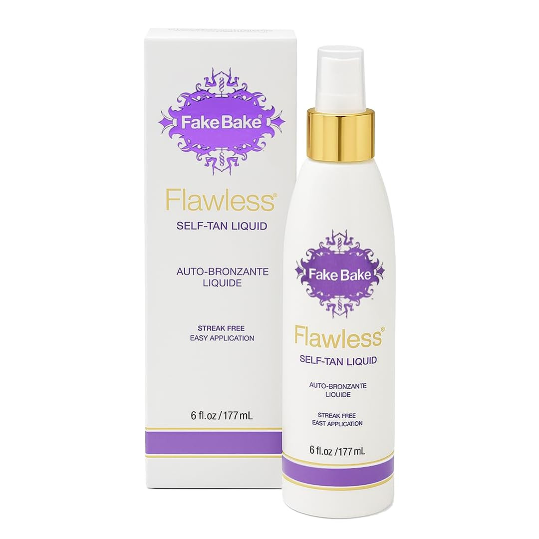 Fake Bake Flawless Self-Tanning Liquid Streak-Free, Long-Lasting Natural Glow For All Skin Tones - Sunless Tanner Includes Professional Mitt For Easy Application, Black Coconut Scent - 6 oz | Amazon (US)