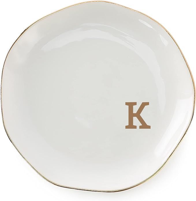 VINCOMIC Initials Ring Dish Jewery Tray with personalized K-Monogrammed Gifts Wedding Engagement ... | Amazon (US)