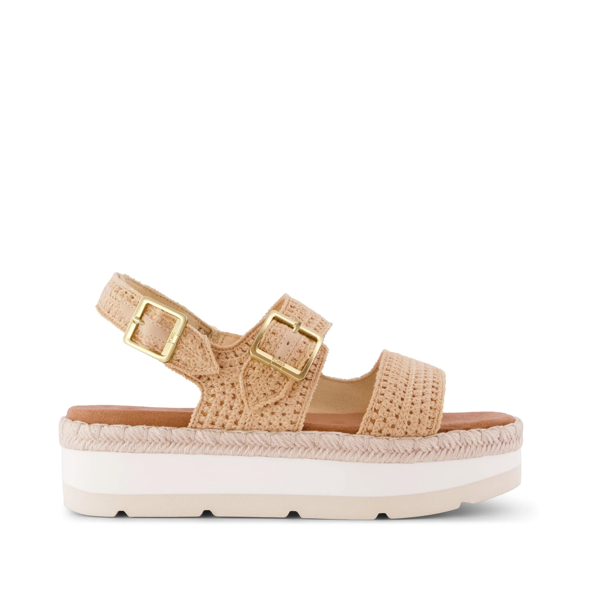 Womens Giana Flatform Sandal Almond Crochet | Toms EMEA
