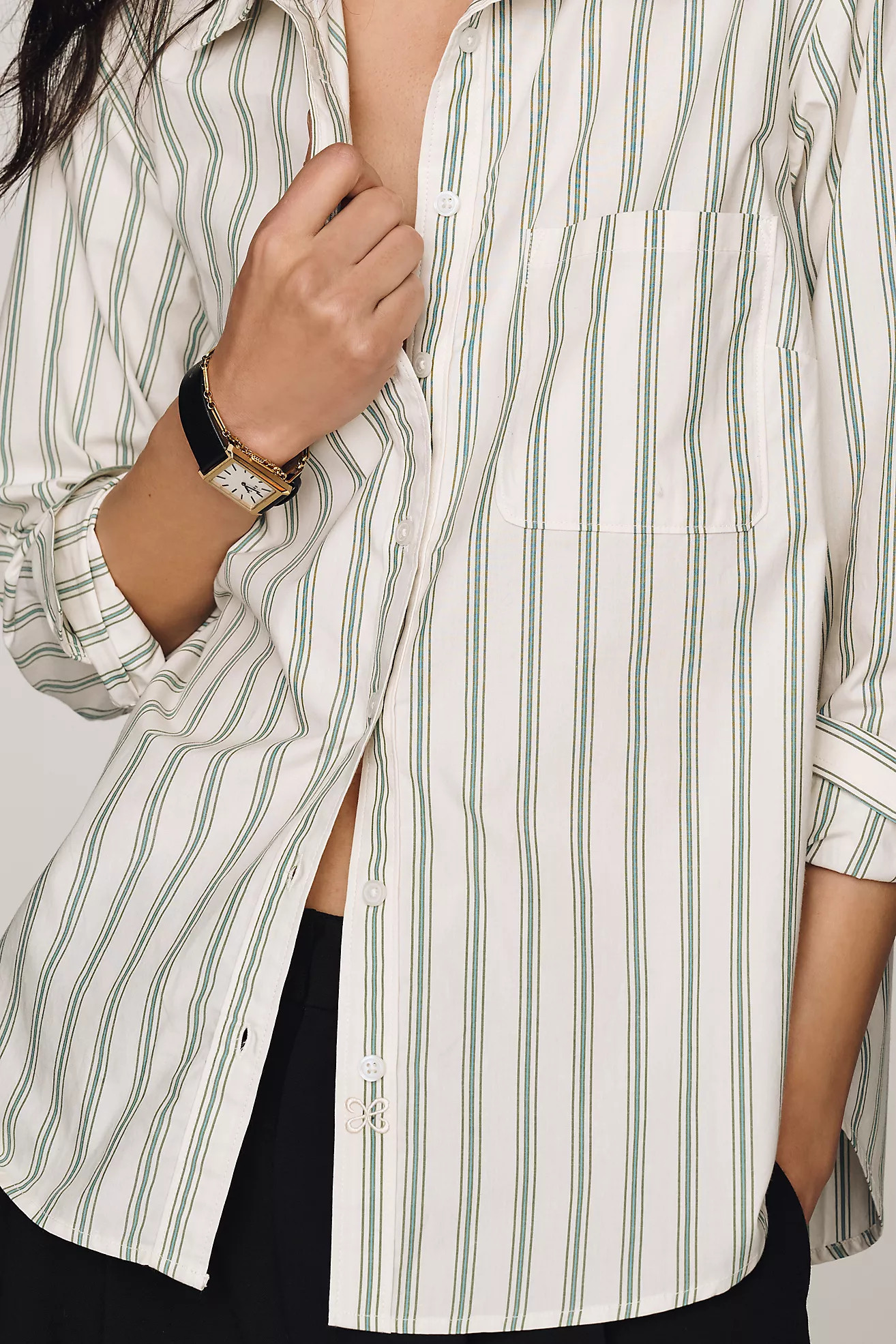Maeve Kate 100% Cotton Classic Buttondown Shirt | Anthropologie (US)