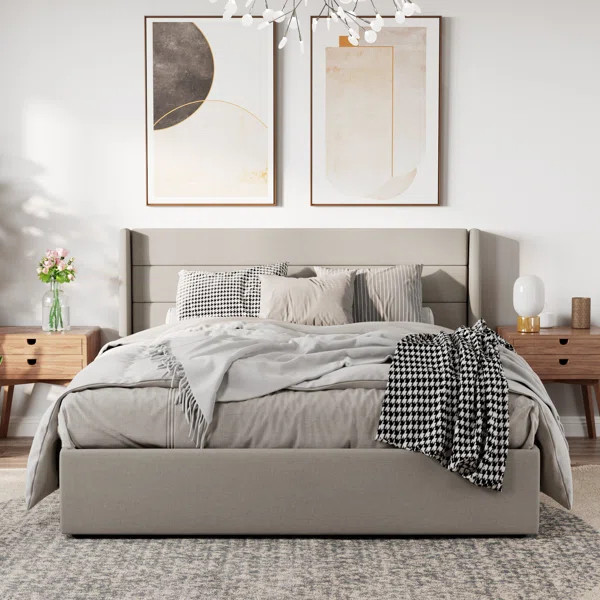 Cascia Hydraulic Lift Up Storage Upholstered Platform Bed | Wayfair North America