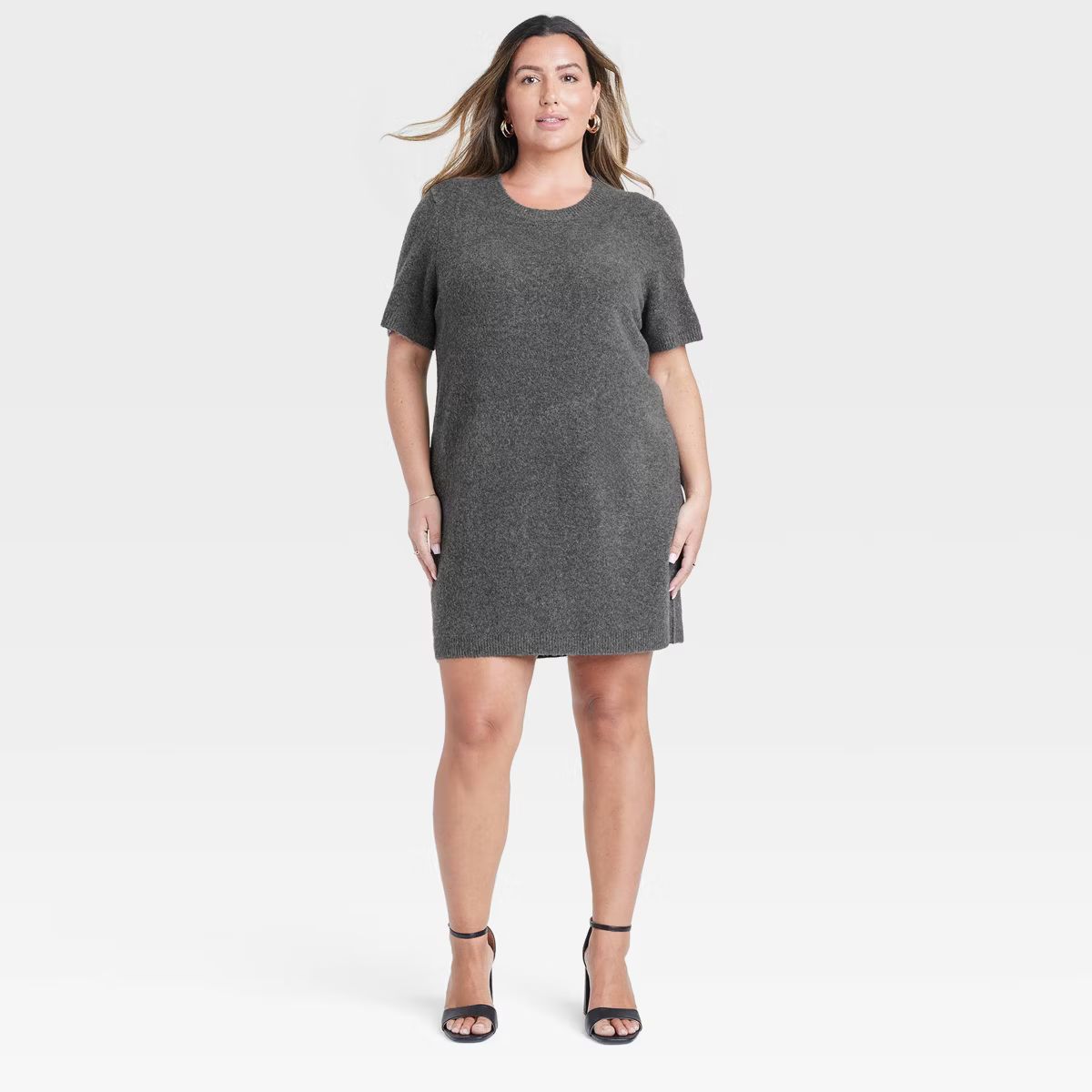 Women's Short Sleeve Cozy Knit Mini Sweater Dress - A New Day™ | Target