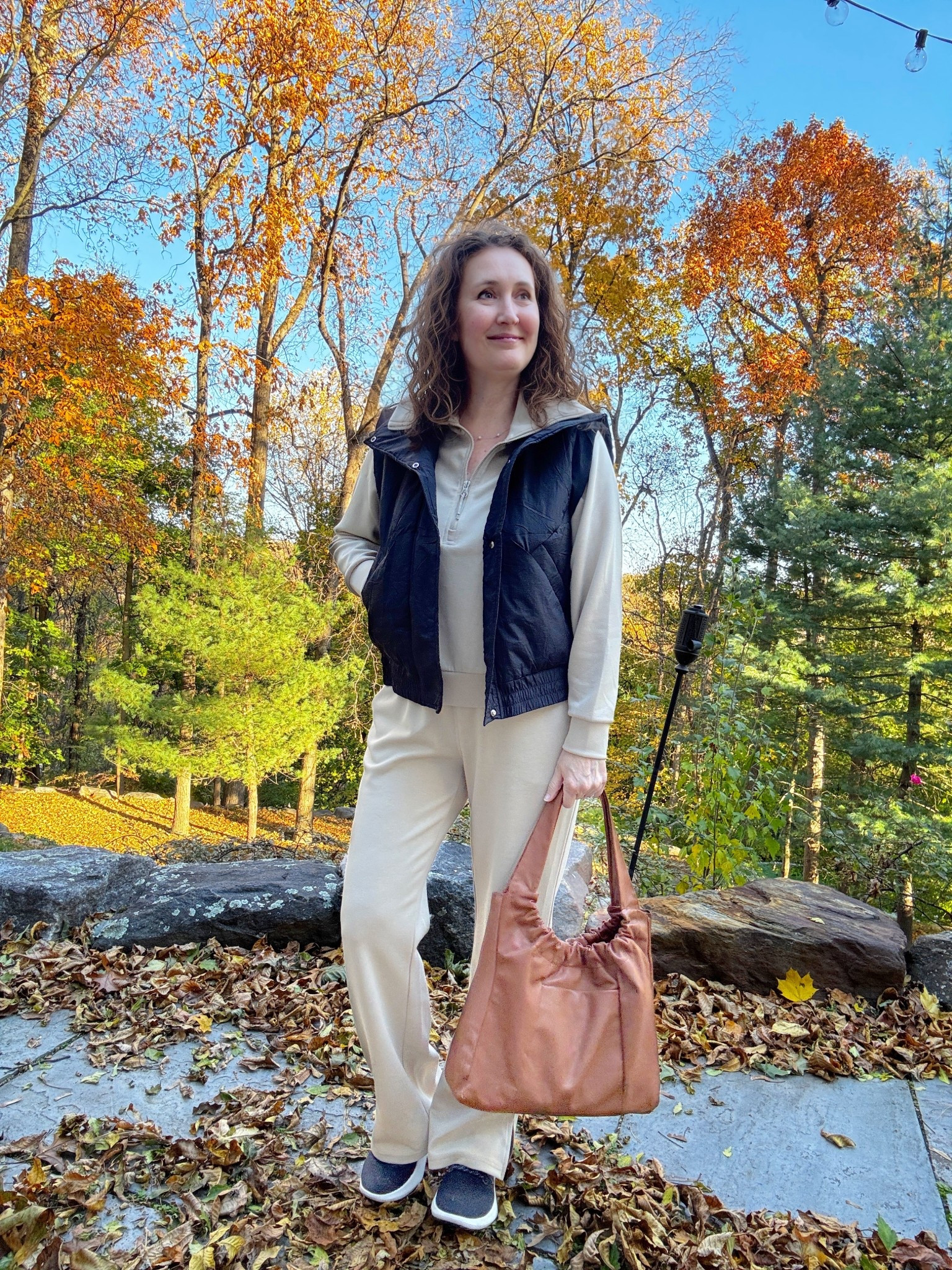 Black sleeveless vest
Two piece cream set by Kyodan Active
Tote bag is old from Vince 

#LTKPetite #LTKStyleTip #LTKMidsize