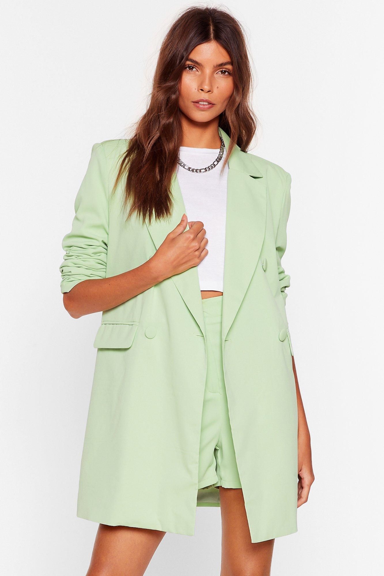 Womens Office Hours Longline Double Breasted Blazer - Mint | NastyGal (US & CA)